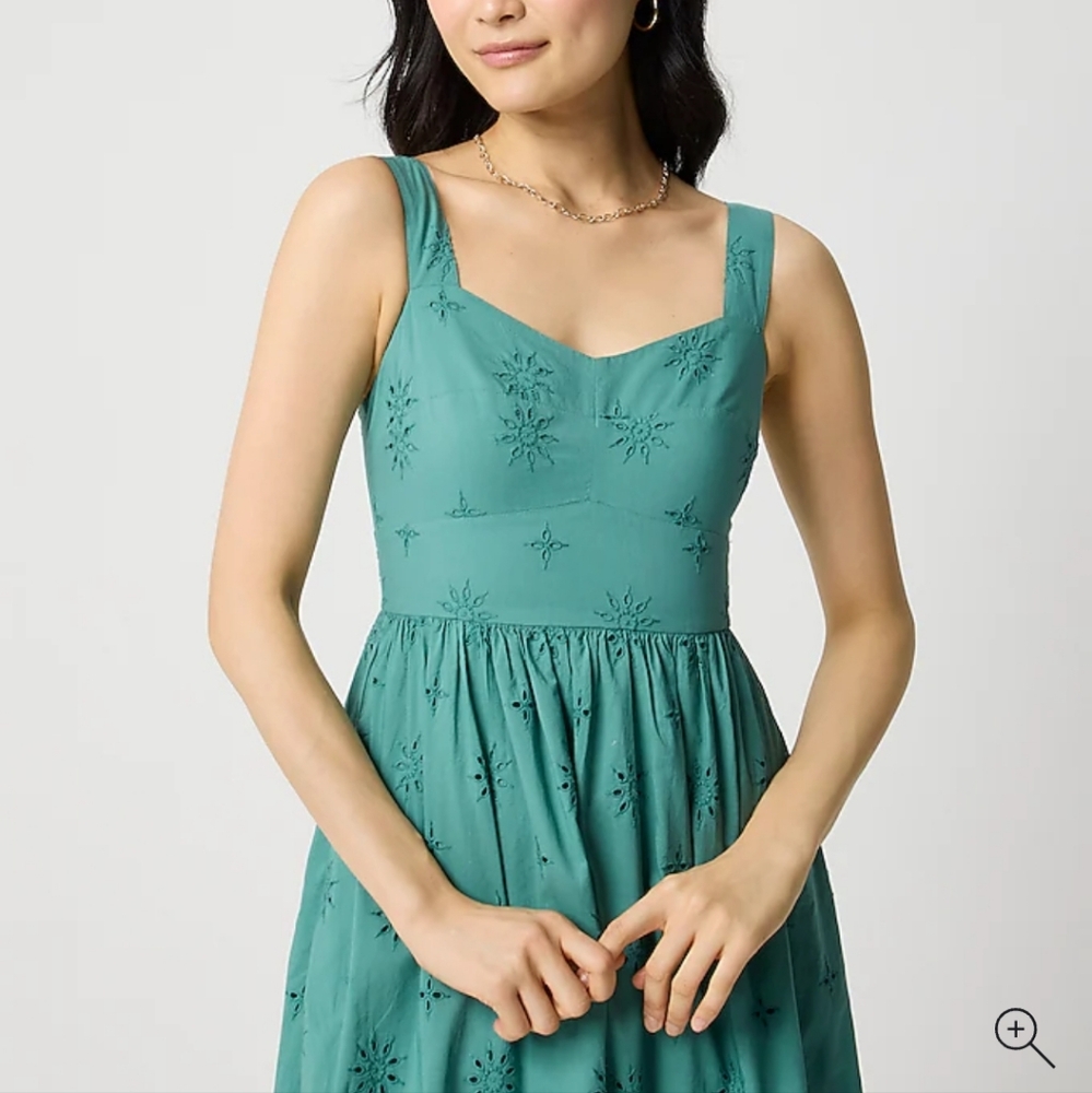 J Crew Factory Eyelet midi dress CI223 NWT SZ 0 - Picture 3 of 13